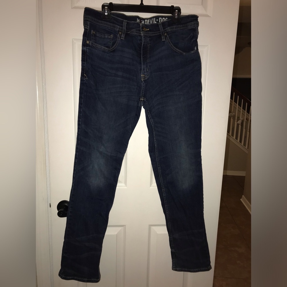 Devil Dog Dark Blue Men's Jeans 34 x 34
